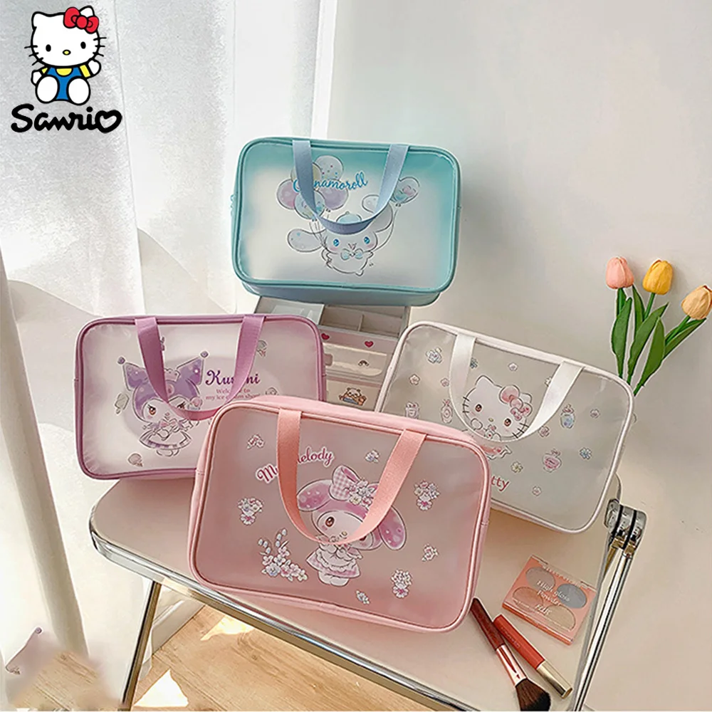 Fashion Sanrio Cosmetic Bag PVC Cinnamoroll Makeup Bag Cute Kuromi Tote Water Proof Cartoon Hello Kitty Beach Bag Storage Gifts
Fashion Sanrio Cosmetic Bag PVC Cinnamoroll Makeup Bag Cute Kuromi Tote Water Proof Cartoon Hello Kitty Beach Bag Storage Gifts