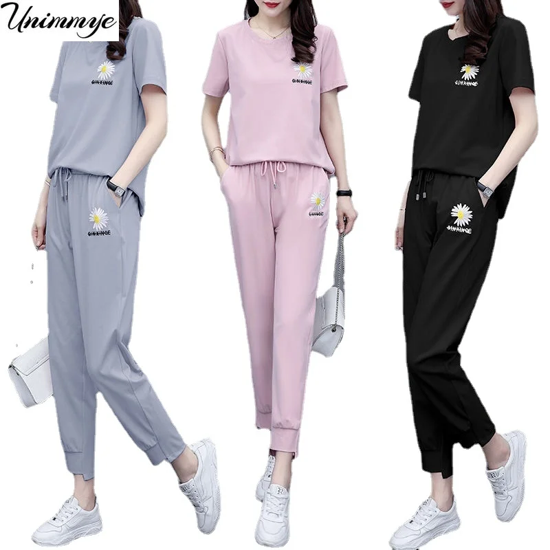 Summer Loose Tracksuit Two Piece Set Women Plus Size Casual Short Sleeve Tops + Harem Pants Suits Sports Suit Loungewear J426
Summer Loose Tracksuit Two Piece Set Women Plus Size Casual Short Sleeve Tops + Harem Pants Suits Sports Suit Loungewear J426