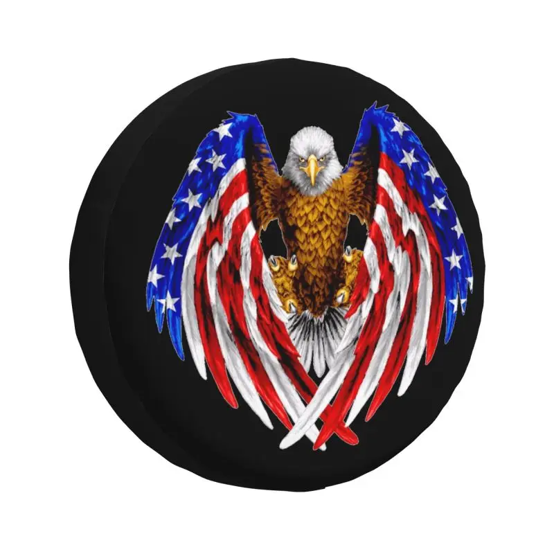 

USA Flag American Patriotic Eagle Spare Wheel Cover for Suzuki Mitsubish 4x4 SUV Custom Tire Protector 14" 15" 16" 17" Inch