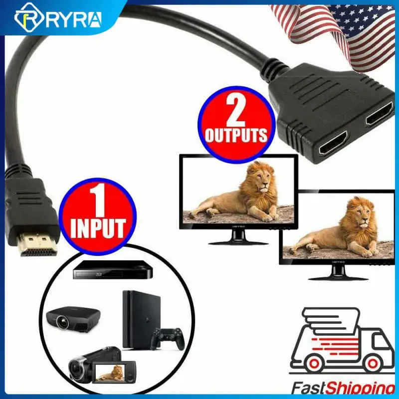 RYRA HDMI Adapter Cable 1 Input Male To 2 Output Female Port Cable Adapter Converter HDMI Male To HDMI Female 1080P For TV Games
RYRA HDMI Adapter Cable 1 Input Male To 2 Output Female Port Cable Adapter Converter HDMI Male To HDMI Female 1080P For TV Games