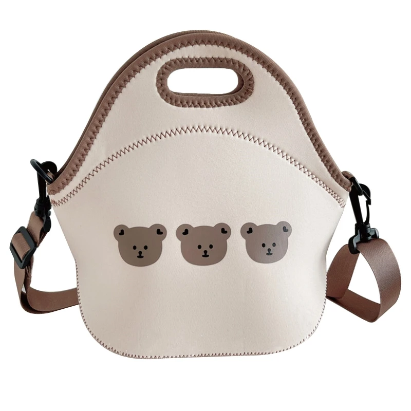 

Cartoon Bear Mummy Bag Mother and Baby Bag Crossbody Lunch Bags for Outdoor Traveling Camping Multifunctional Storage Bag