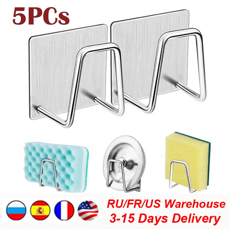 5/6PCs Sink Sponge Holder Stainless Steel Kitchen Organizer Self Adhesive Wall Hooks Drying Rack Storage Kitchen Accesssories
5/6PCs Sink Sponge Holder Stainless Steel Kitchen Organizer Self Adhesive Wall Hooks Drying Rack Storage Kitchen Accesssories