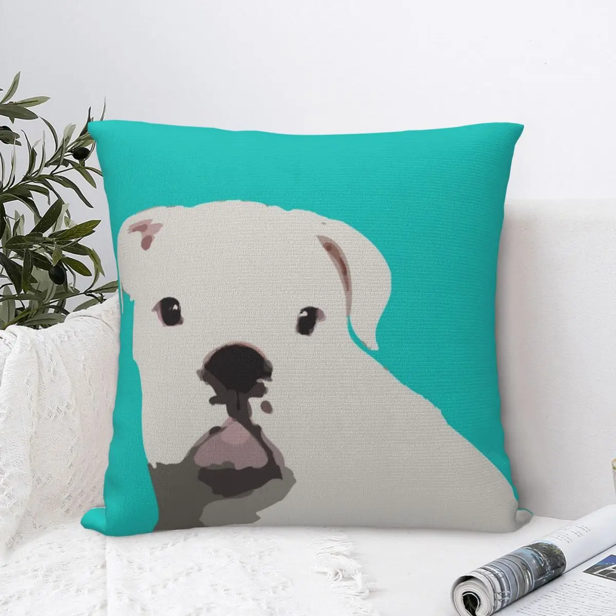 

Harry White English Bulldog Puppy Pillowcase Pillow Case Cushion Cover Home Sofa Car Decorative Throw Pillow Pillowcases 45*45cm