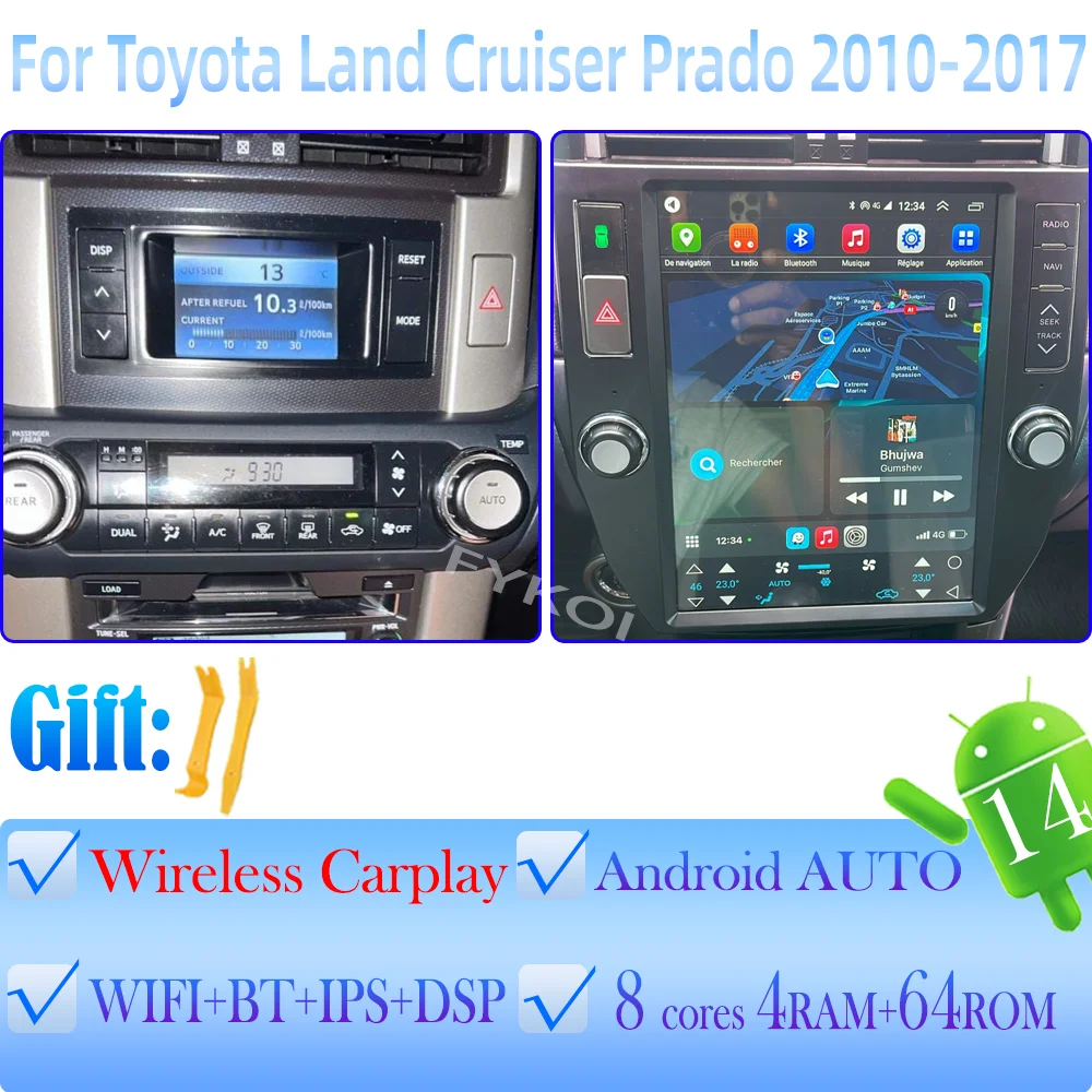 Android15 для Toyota Land Cruiser Prado 150 2010-2017 автомобильный радиоприемник автомобильный мультимедийный экран Tesla Carplay Auto Bluetooth GPS 4G
Android15 для Toyota Land Cruiser Prado 150 2010-2017 автомобильный радиоприемник автомобильный мультимедийный экран Tesla Carplay Auto Bluetooth GPS 4G