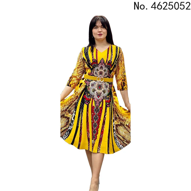 Африканские платья с принтом из полиэстера для женщин, летнее Африканское платье с V-образным вырезом и рукавом до локтя, африканская одежда... 
Африканские платья с принтом из полиэстера для женщин, летнее Африканское платье с V-образным вырезом и рукавом до локтя, африканская одежда...