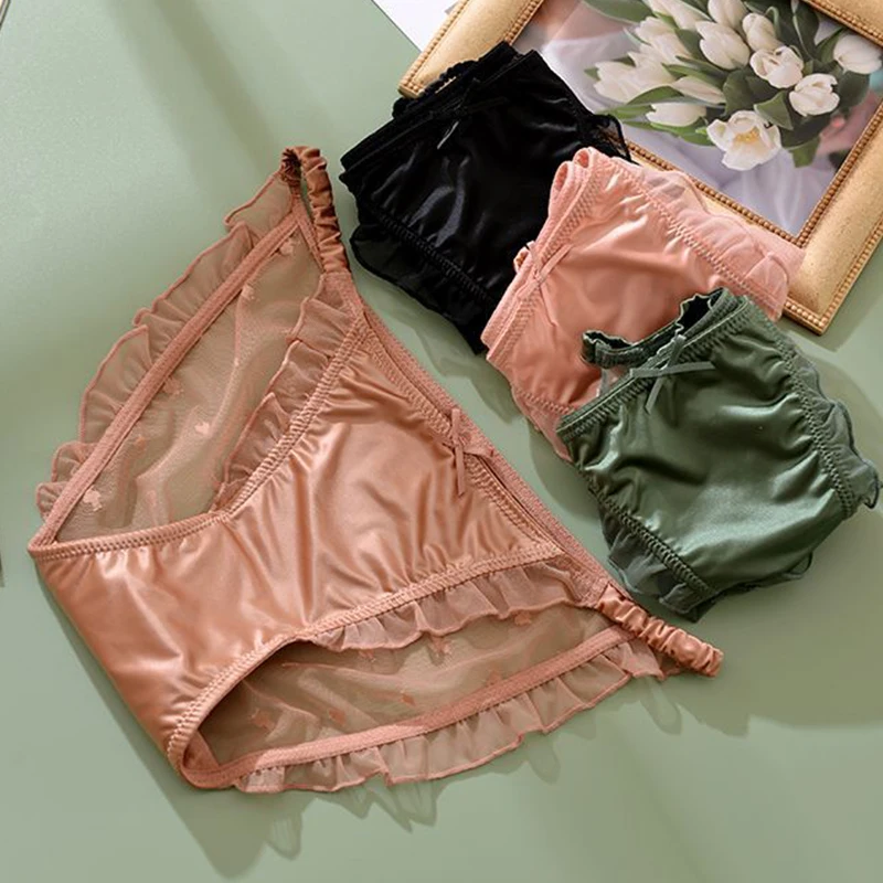 Sexy Women's Panties Transparent Lace Floral Panty Briefs Women Underwear Female Imitation Silk Net Yarn Lingerie Underpants
Sexy Women's Panties Transparent Lace Floral Panty Briefs Women Underwear Female Imitation Silk Net Yarn Lingerie Underpants