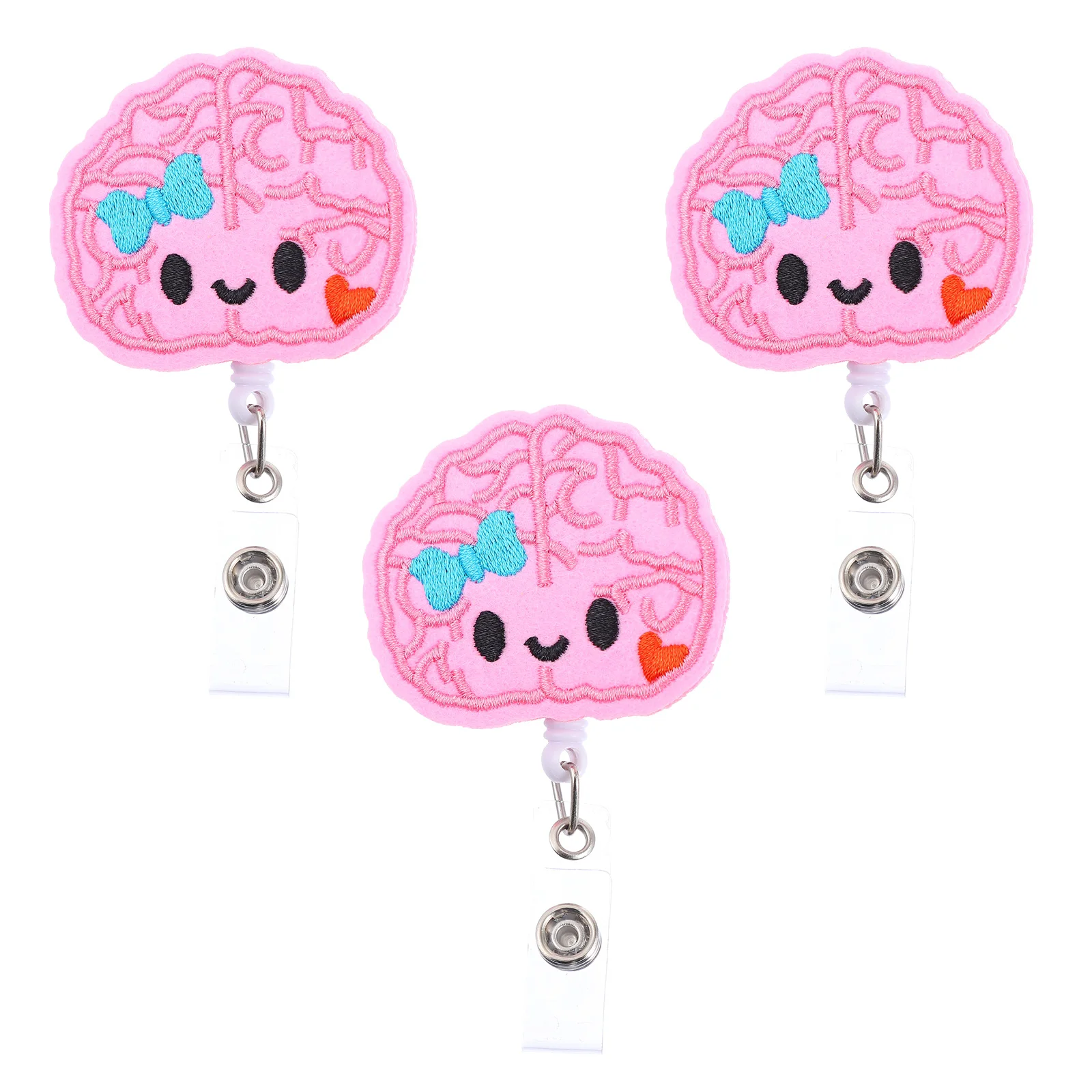 3pcs Retractable Nurse Badge Holder Cartoon Brain Shaped Name Holder Felt Badge Clips
3pcs Retractable Nurse Badge Holder Cartoon Brain Shaped Name Holder Felt Badge Clips