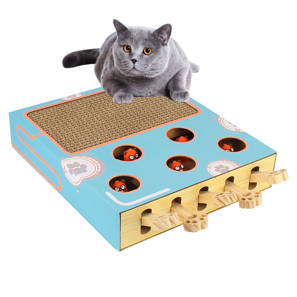 

Kitten Toys Mole Toys Interactive Scratcher Cat Catching Funny Bite Scratching Corrugated Paper Relief Stress Whack Game