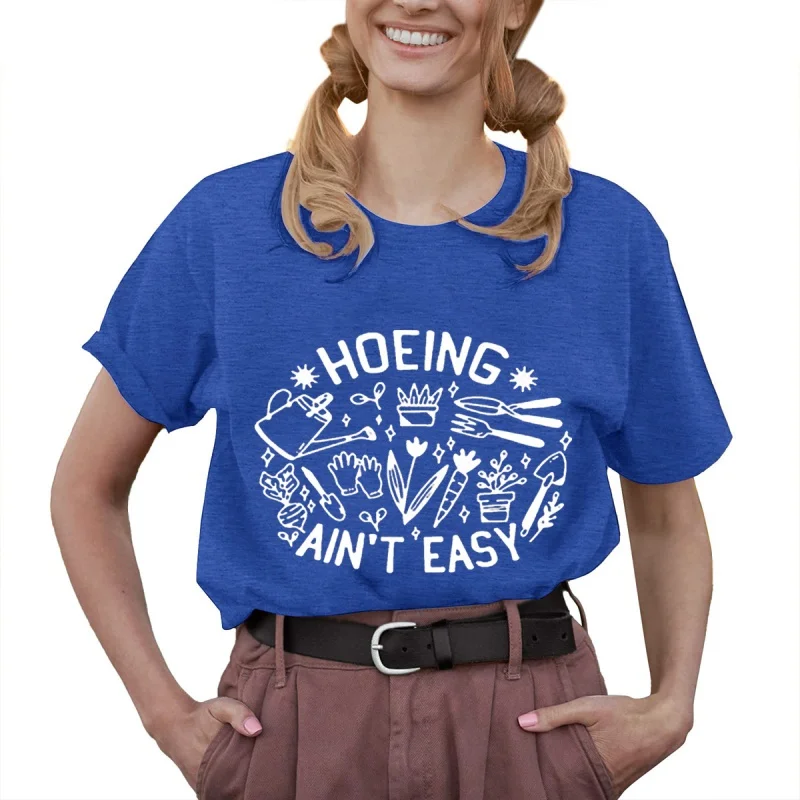 Loose casual women's letter print hoeing ain't easy Fun round neck T-shirt ladies short sleeve tops shirt
Loose casual women's letter print hoeing ain't easy Fun round neck T-shirt ladies short sleeve tops shirt
