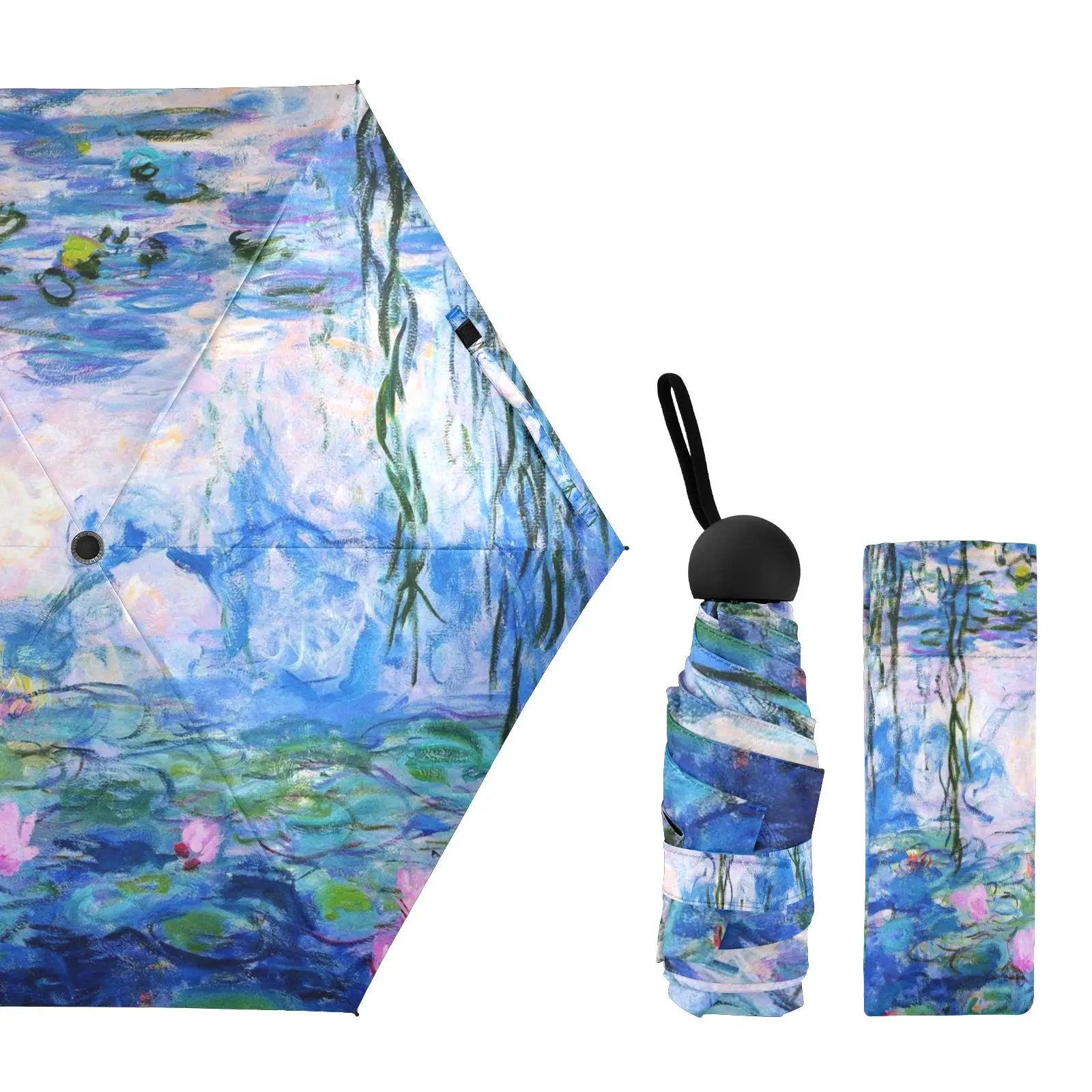 Five Folding Pocket Umbrella Rain Women Claude Monet Oil Painting Sunscreen Anti UV Black Coating Umbrella Parasol Ultra Light
Five Folding Pocket Umbrella Rain Women Claude Monet Oil Painting Sunscreen Anti UV Black Coating Umbrella Parasol Ultra Light