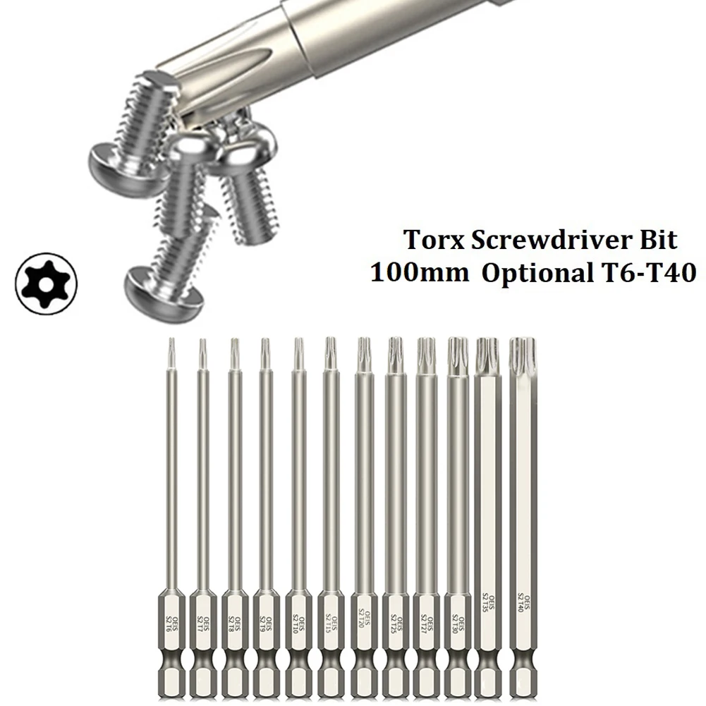 100mm Hollow Torx Screwdriver Bit Hex Shank-T40 Tool For Electric Screwdrivers Hand Screwdrivers Professional Hand Tools
100mm Hollow Torx Screwdriver Bit Hex Shank-T40 Tool For Electric Screwdrivers Hand Screwdrivers Professional Hand Tools