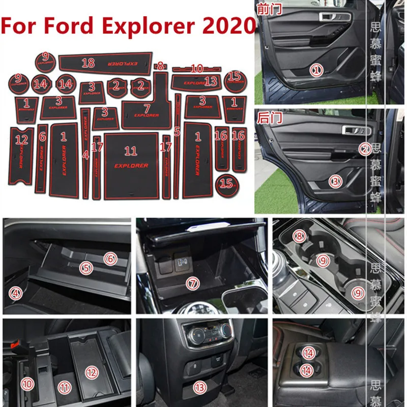 Lnterior Anti Slip Mat Door Slot Pad Cup Cushion Groove Mat Holders Non-slip mats For Ford Explorer 2020Car sticker 
Lnterior Anti Slip Mat Door Slot Pad Cup Cushion Groove Mat Holders Non-slip mats For Ford Explorer 2020Car sticker