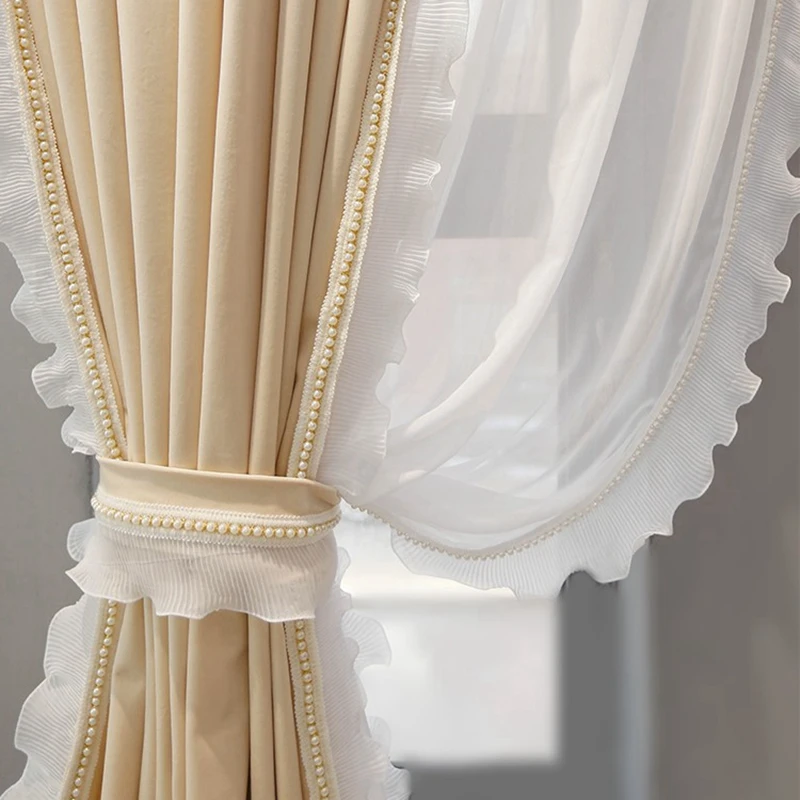 2022 New Nordic Velvet Blackout Curtain For Princess Girls Room Villa French Light Luxury Romantic Pearl Ruffles Window Drapes
2022 New Nordic Velvet Blackout Curtain For Princess Girls Room Villa French Light Luxury Romantic Pearl Ruffles Window Drapes