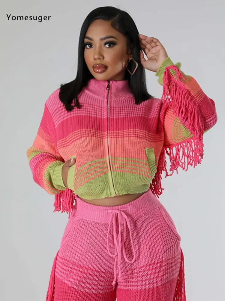 Yomesuger Fashion Knitted Ribbed Zipper Fly Tassel Cargidan Women 2024 Spring Streetwear Casual Straight Oversized Sweaters Coat
Yomesuger Fashion Knitted Ribbed Zipper Fly Tassel Cargidan Women 2024 Spring Streetwear Casual Straight Oversized Sweaters Coat