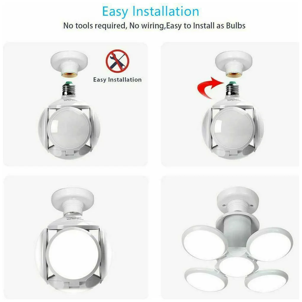 2400LM 40W Deformable Garage Ceiling Light Football Shape Foldable Super Bright White LED Lamp
2400LM 40W Deformable Garage Ceiling Light Football Shape Foldable Super Bright White LED Lamp