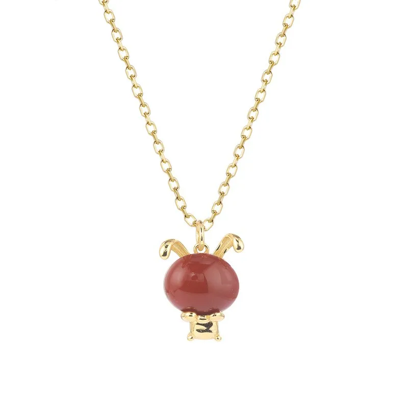 XL592 ZFSILVER 925 Sterling Silver Fashion Luxury Hetian Jade South Red Agate Long Ear Rabbit Necklace For Women Wedding Jewelry
XL592 ZFSILVER 925 Sterling Silver Fashion Luxury Hetian Jade South Red Agate Long Ear Rabbit Necklace For Women Wedding Jewelry