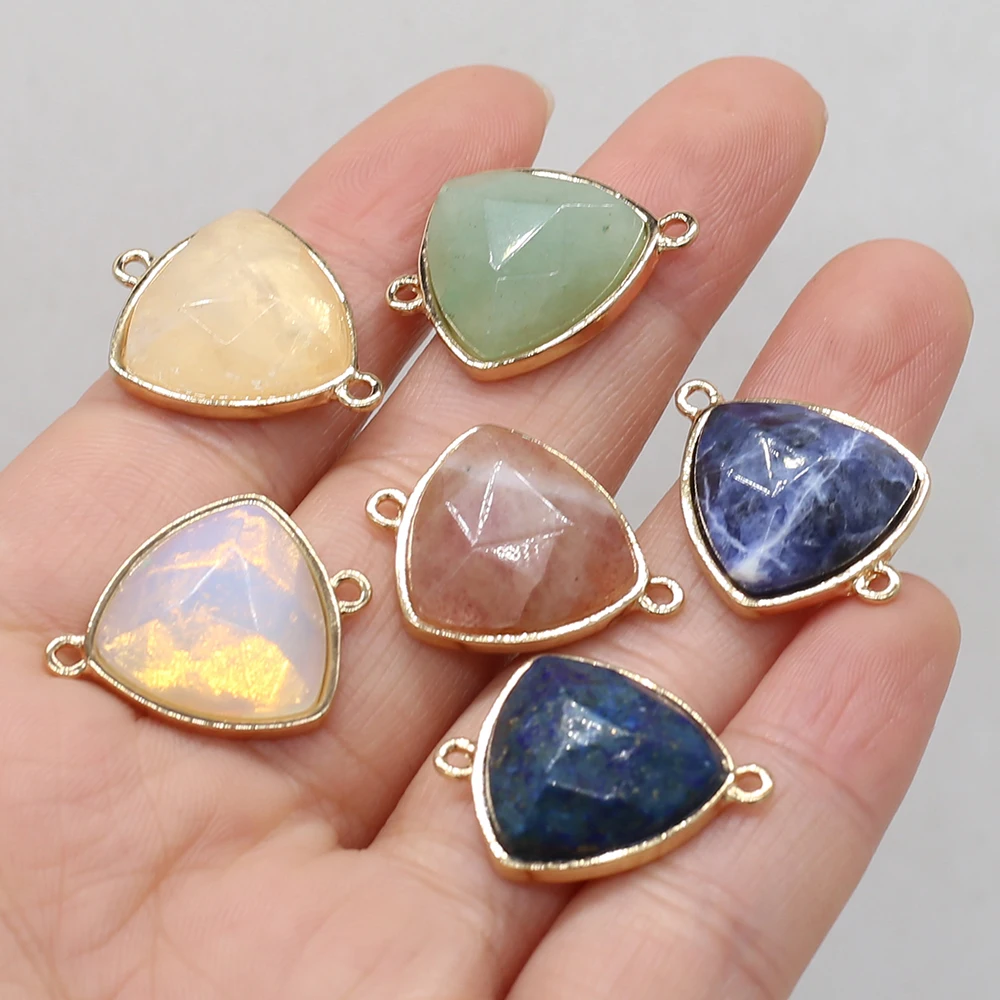 Jewelry Pendants Connector Triangle Natural Stones Crystal Strawberry Quartz Charms for diy Necklace Jewellery Crafts Wholesale
Jewelry Pendants Connector Triangle Natural Stones Crystal Strawberry Quartz Charms for diy Necklace Jewellery Crafts Wholesale