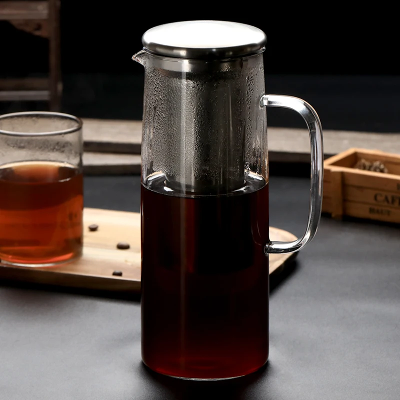 

Стеклянная Кофеварка холодной воды с фильтром, холодный чайник с фильтром, для приготовления льда
