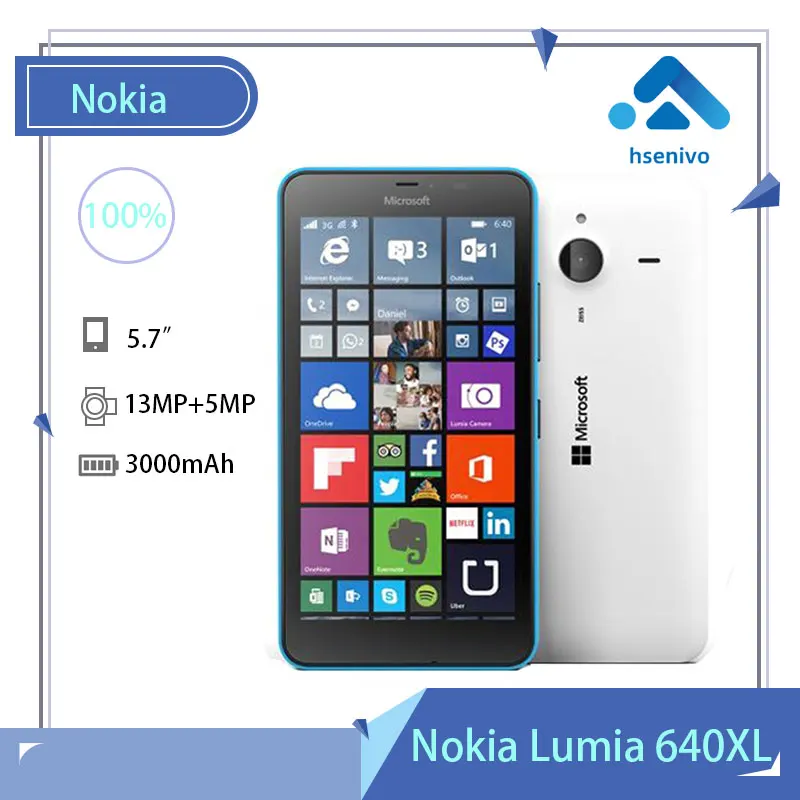 

Nokia Lumia 640XL Refurbished-Original Microsoft Lumia 640XL Quad-core 8GB ROM 1GB RAM Mobile Phone 4G WIFI GPS 13MP Phone