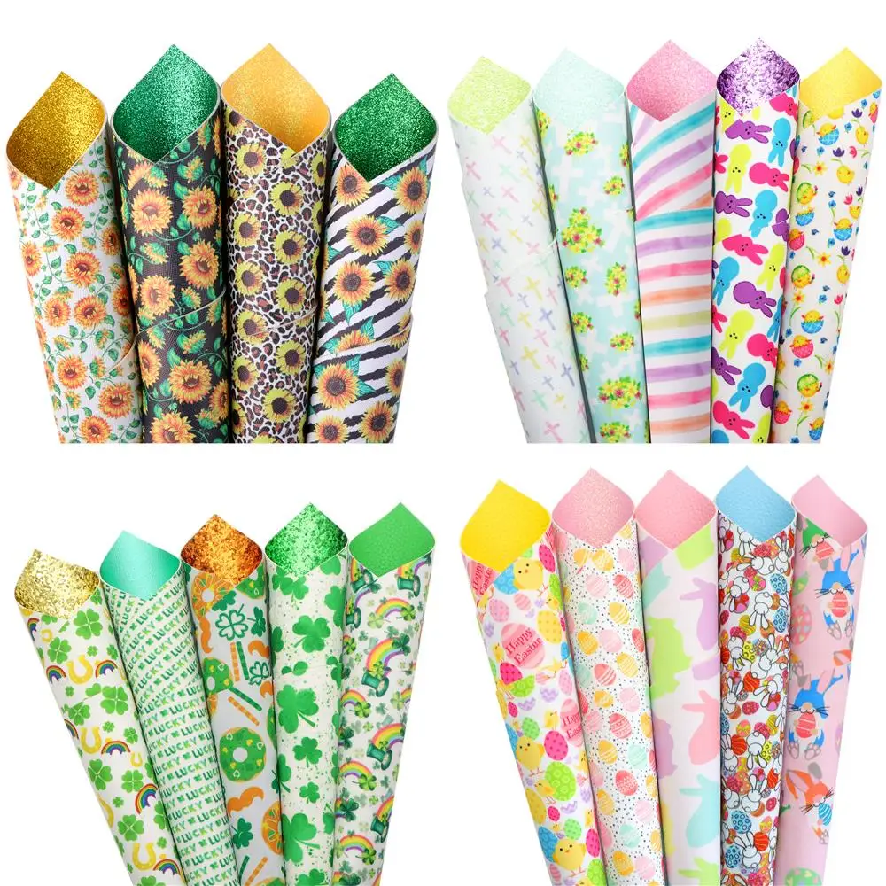 3-5 Pcs/set 20*33cm Double Sided Faux Leather Sheets and Fabric Easter Rabbit Printed Synthetic Leather For DIY Earrings,1Yc7198
3-5 Pcs/set 20*33cm Double Sided Faux Leather Sheets and Fabric Easter Rabbit Printed Synthetic Leather For DIY Earrings,1Yc7198