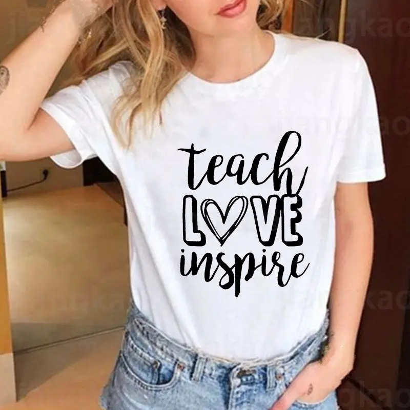 New Teacher Love Inspire Print T Shirts Women 90s Harajuku Fashion T-shirts Graphic Tees Teacher Life Tshirt Tops Female Tumblr
New Teacher Love Inspire Print T Shirts Women 90s Harajuku Fashion T-shirts Graphic Tees Teacher Life Tshirt Tops Female Tumblr