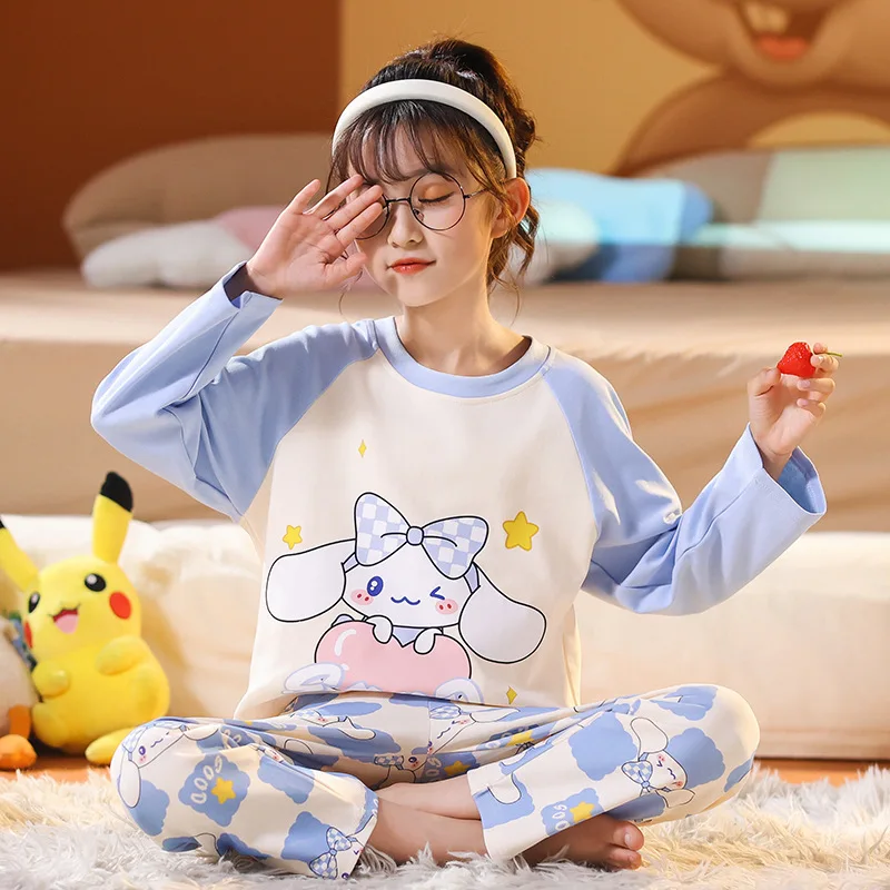 Sanrio Hello Kitty Children Pajamas Suit Cartoon Long-Sleeved Cinnamoroll Kuromi Autumn Anime Y2K Sleepwear Student Kids Clothes
Sanrio Hello Kitty Children Pajamas Suit Cartoon Long-Sleeved Cinnamoroll Kuromi Autumn Anime Y2K Sleepwear Student Kids Clothes