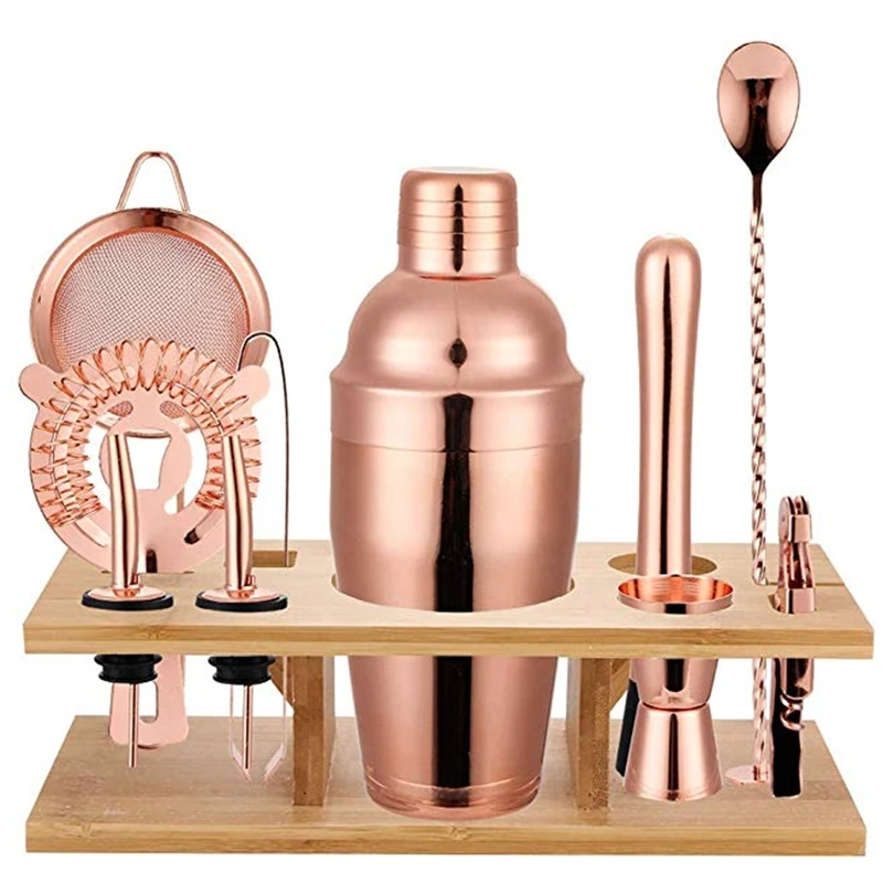 11 Pcs 750ML Cocktail Shaker Y Shiny Stainless Steel British Cocktail Shaker Set Rose Gold Color 
11 Pcs 750ML Cocktail Shaker Y Shiny Stainless Steel British Cocktail Shaker Set Rose Gold Color