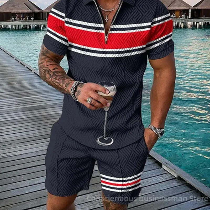 Summer Mens Tracksuit Fashion Short Sleeve Polo Shirt and Shorts Set Men Sport Suits 2 Piece Streetwear Casual Suit Men Clothing
Summer Mens Tracksuit Fashion Short Sleeve Polo Shirt and Shorts Set Men Sport Suits 2 Piece Streetwear Casual Suit Men Clothing