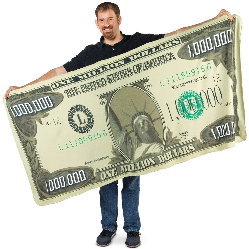 Million Dollar Novelty Blanket Wool Blanket Flannel Funny Banknote Plush Carpet Throw Blanket
Million Dollar Novelty Blanket Wool Blanket Flannel Funny Banknote Plush Carpet Throw Blanket