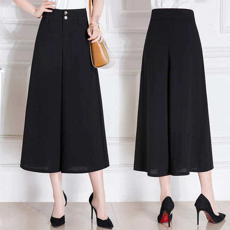 Women 2022 Summer Fashion Chiffon Culottes High-Waisted Trousers Female Loose Straight Casual Wide Leg Pants Large Size 4XL N63
Women 2022 Summer Fashion Chiffon Culottes High-Waisted Trousers Female Loose Straight Casual Wide Leg Pants Large Size 4XL N63