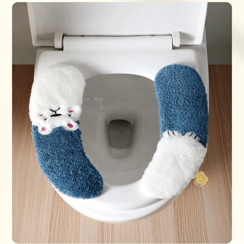 Home Cute Cartoon Toilet Pad Washable Anti-bacterial Plush Soft Skin-friendly Toilets Pad Winter Warm Belt Handle Toilet Seat
Home Cute Cartoon Toilet Pad Washable Anti-bacterial Plush Soft Skin-friendly Toilets Pad Winter Warm Belt Handle Toilet Seat