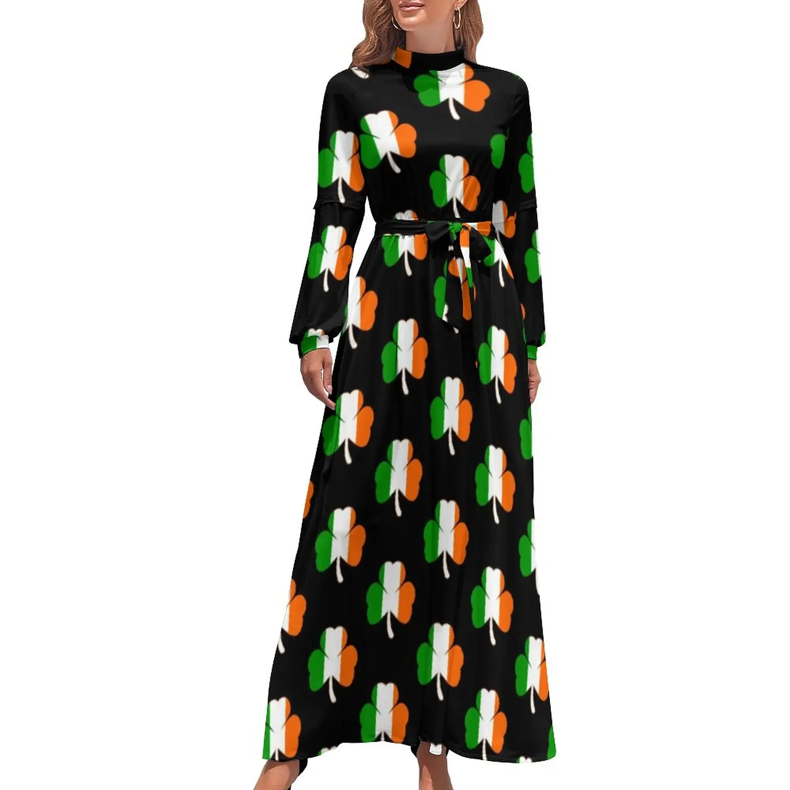 Happy St Patricks Day Dress High Waist Shamrock Print Bohemia Dresses Long Sleeve Streetwear Long Maxi Dress Elegant Vestidos
Happy St Patricks Day Dress High Waist Shamrock Print Bohemia Dresses Long Sleeve Streetwear Long Maxi Dress Elegant Vestidos