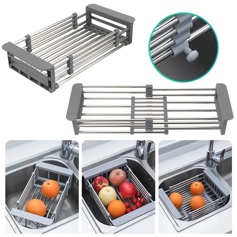 Kitchen Retractable Sink Drainer Drain Basket Stainless Steel Washing Fruit And Vegetable Rack Storage Sink Rack
Kitchen Retractable Sink Drainer Drain Basket Stainless Steel Washing Fruit And Vegetable Rack Storage Sink Rack