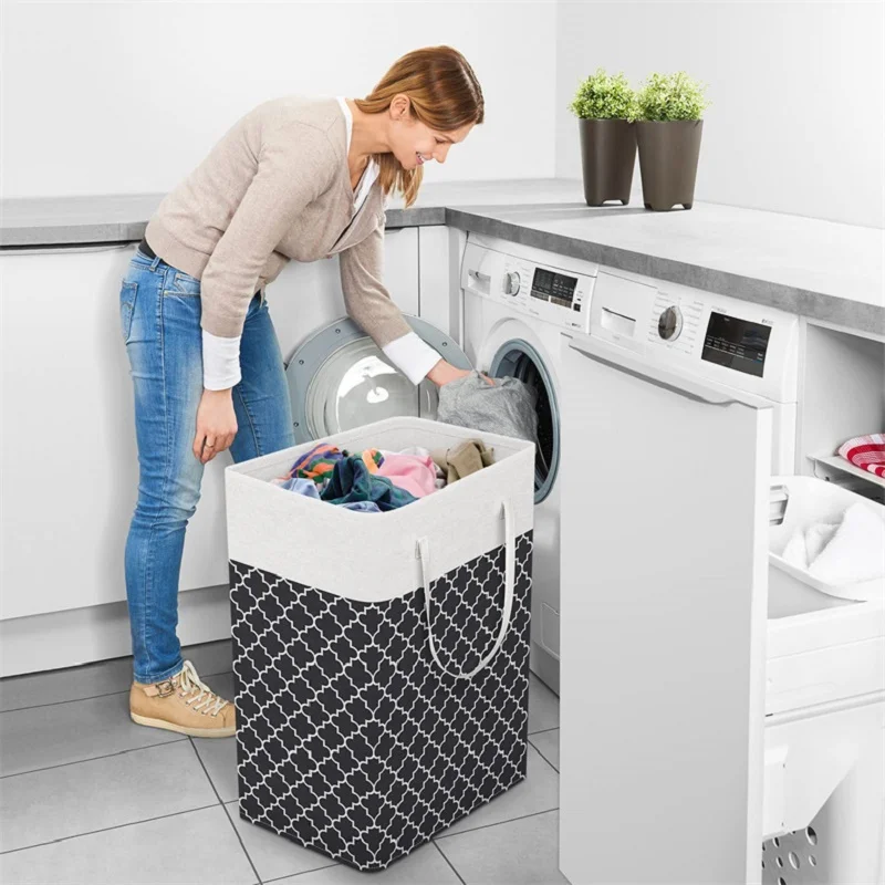 75L Large Capacity Laundry Basket Collapsible Laundry Storage Basket Waterproof Cotton Linen Laundry Hamper with Handles
75L Large Capacity Laundry Basket Collapsible Laundry Storage Basket Waterproof Cotton Linen Laundry Hamper with Handles