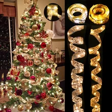 5M Ribbon LED Fairy Light Christmas Light Decoration Christmas Tree Ornaments For Home Bows String Lights Navidad Natal Navidad