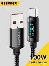 Essager USB tip C kablo için Huawei onur Xiaomi Samsung süper şarj 66W/100W hızlı şarj USB C şarj veri kablosu tel kordon