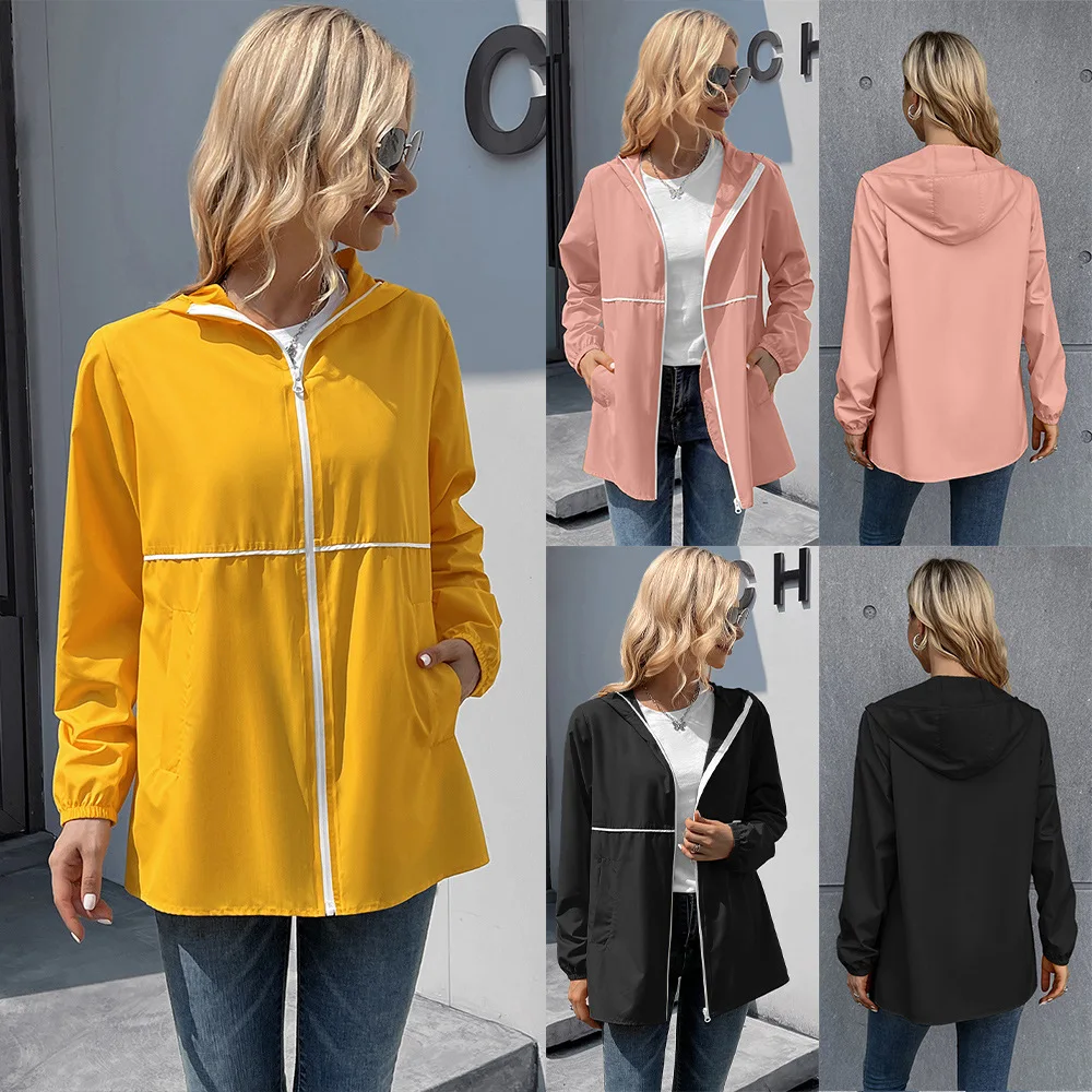 Mandylandy Women Outdoor Rain Jacket Long Sleeve Waterproof Raincoat Hiking Climbing Coat Running Coat Hooded Windbreaker
Mandylandy Women Outdoor Rain Jacket Long Sleeve Waterproof Raincoat Hiking Climbing Coat Running Coat Hooded Windbreaker