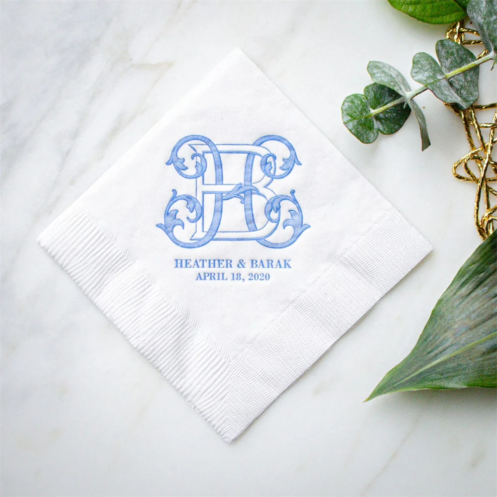50pcs Wedding Logo Napkins, Interlocking Monogram Custom Cocktail Napkins, Foil Printed Napkins, Personalized Napkins, Customize
50pcs Wedding Logo Napkins, Interlocking Monogram Custom Cocktail Napkins, Foil Printed Napkins, Personalized Napkins, Customize