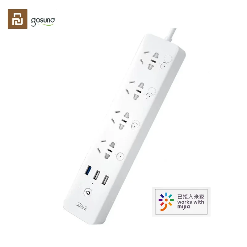 Gosund Smart Power Strip CP5 WIFI Voice Control 4 Sockets 3 USB 18W Fast Charging Extension Sockets work with Mijia APP
Gosund Smart Power Strip CP5 WIFI Voice Control 4 Sockets 3 USB 18W Fast Charging Extension Sockets work with Mijia APP