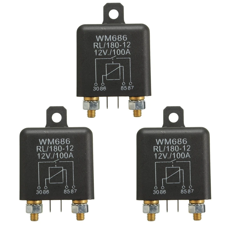 3X 12V 100Amp 4-Pin Heavy Duty ON/OFF Switch Split Charge Relay For Auto Boat Van Black
3X 12V 100Amp 4-Pin Heavy Duty ON/OFF Switch Split Charge Relay For Auto Boat Van Black