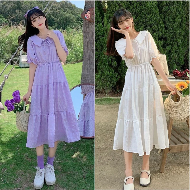 

Summer Dresses For Women Short Sleeve Tie Tiered Vacation Beach Midi Dress Frill Square Neck Smocked Casual Cotton Gingham Dress