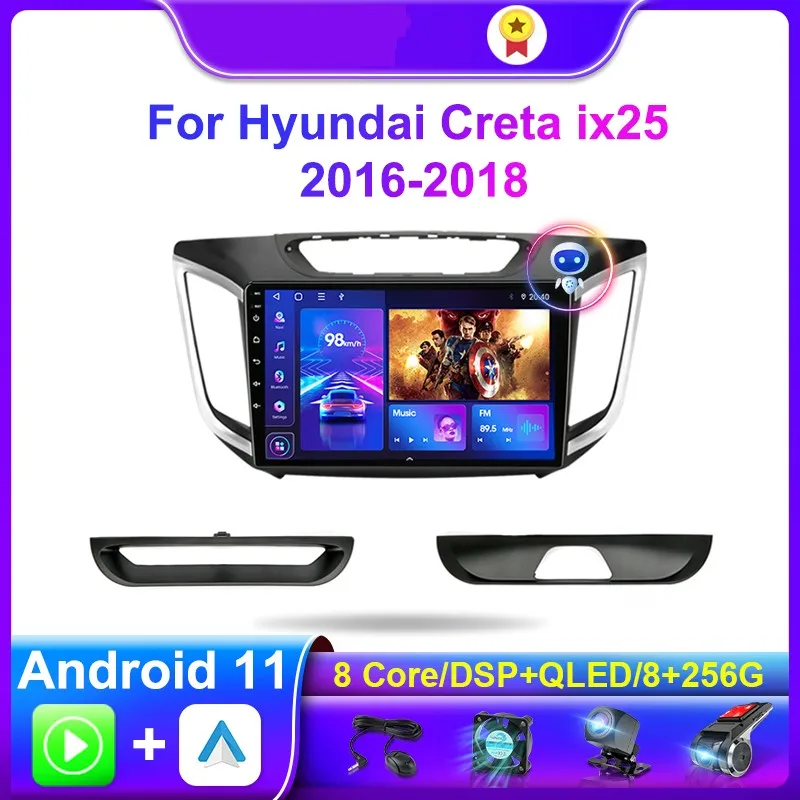 Dton Carplay Android 11 Car Stereo Radio Multimidia Video Player For Hyundai Creta ix25 2016-2018 2din Navigation GPS Head Unit
Dton Carplay Android 11 Car Stereo Radio Multimidia Video Player For Hyundai Creta ix25 2016-2018 2din Navigation GPS Head Unit