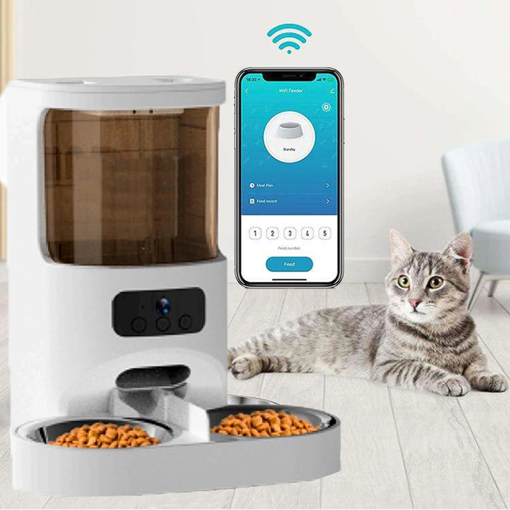 

Tuya Smart APP Pet Feeder Cat And Dog Food Automatic Dispenser Suitable For Small And Medium-Sized Cats And Dogs Remote Feeding