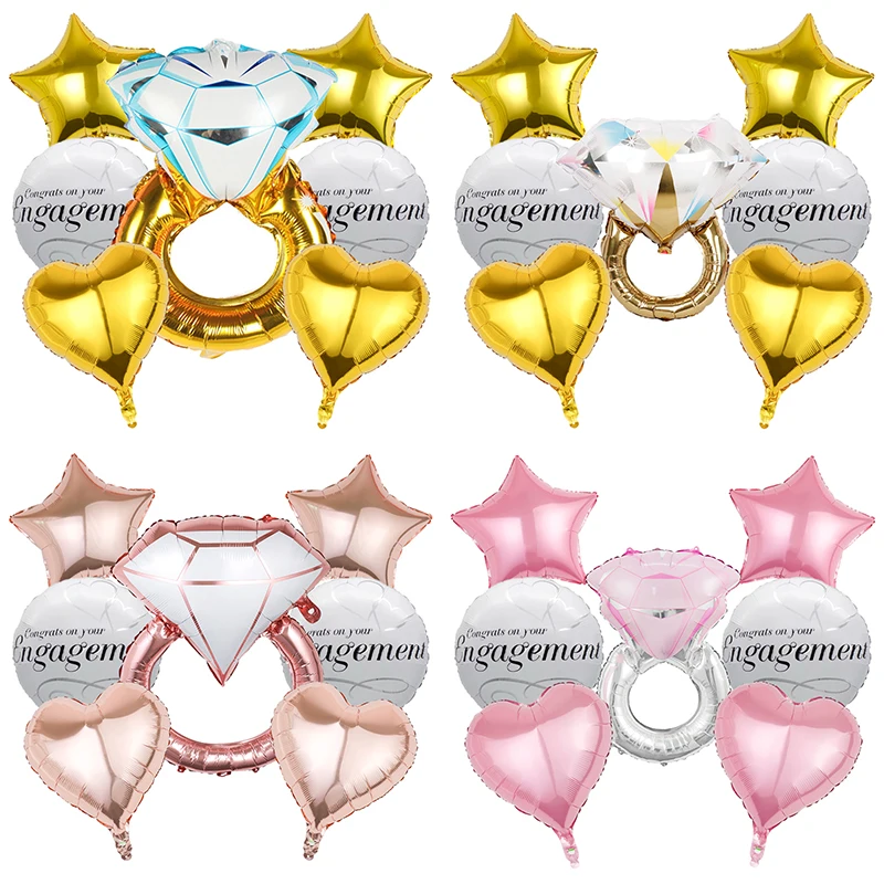 Large Diamond Ring Foil Balloons Set Congrats on Your Engagement Party Decorations Bride to Be Wedding Supplies Bridal Shower
Large Diamond Ring Foil Balloons Set Congrats on Your Engagement Party Decorations Bride to Be Wedding Supplies Bridal Shower
