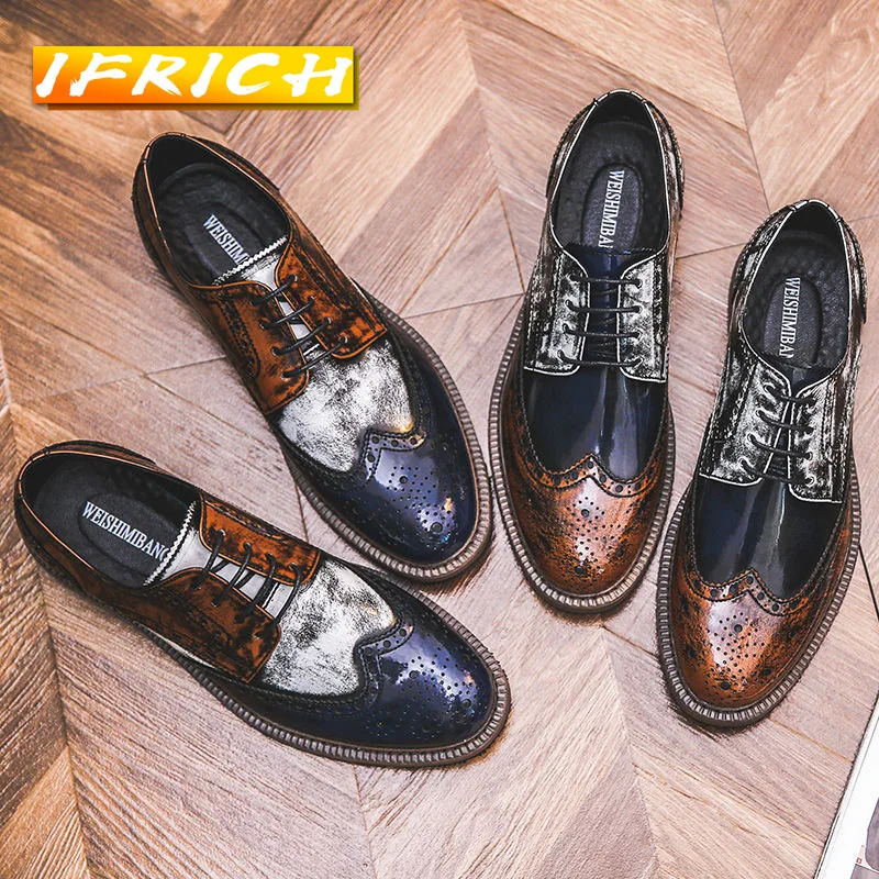 Popular Oxford Shoes Men Vintage Brogue Designer Man Shoes Good Quality Social Shoes For Mens Lace Up Formal Oxford Shoe Men 
Popular Oxford Shoes Men Vintage Brogue Designer Man Shoes Good Quality Social Shoes For Mens Lace Up Formal Oxford Shoe Men