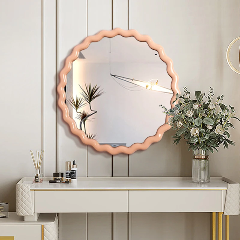 Nordic Wood Wall Mirror Art Bedroom Portable Round Wavy Bathroom Mirror Makeup Hairdressing Display Espejos Home Decorating
Nordic Wood Wall Mirror Art Bedroom Portable Round Wavy Bathroom Mirror Makeup Hairdressing Display Espejos Home Decorating