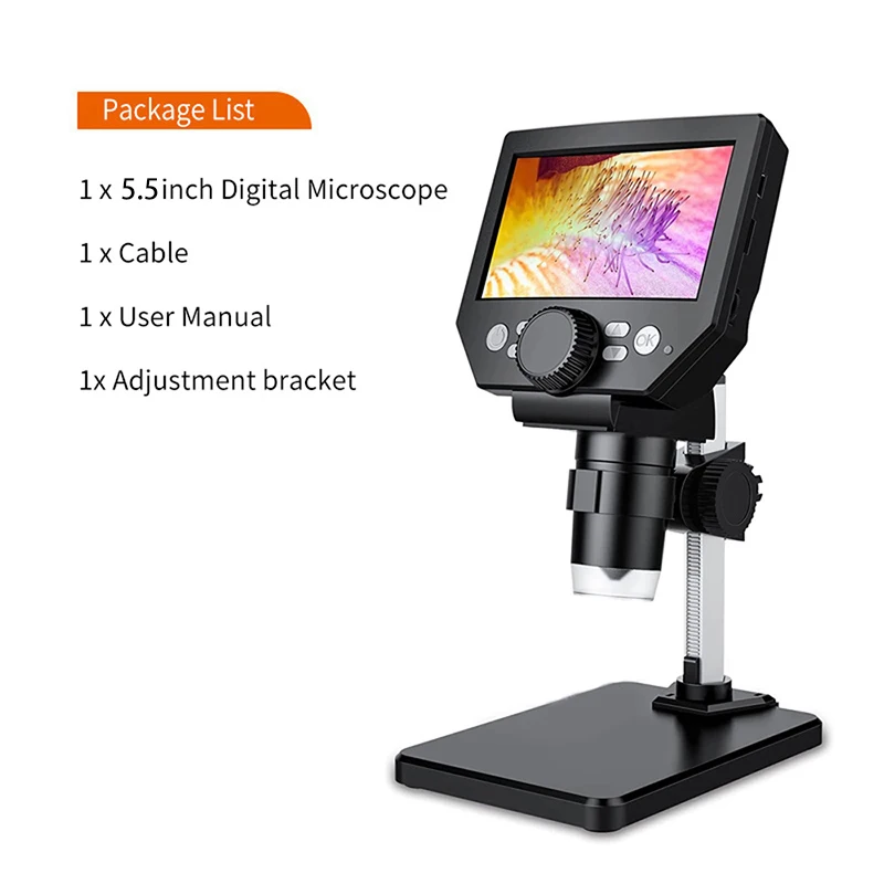 GUANMOU Цифровой микроскоп 5.5 дюйма 1000X
GUANMOU Цифровой микроскоп 5.5 дюйма 1000X