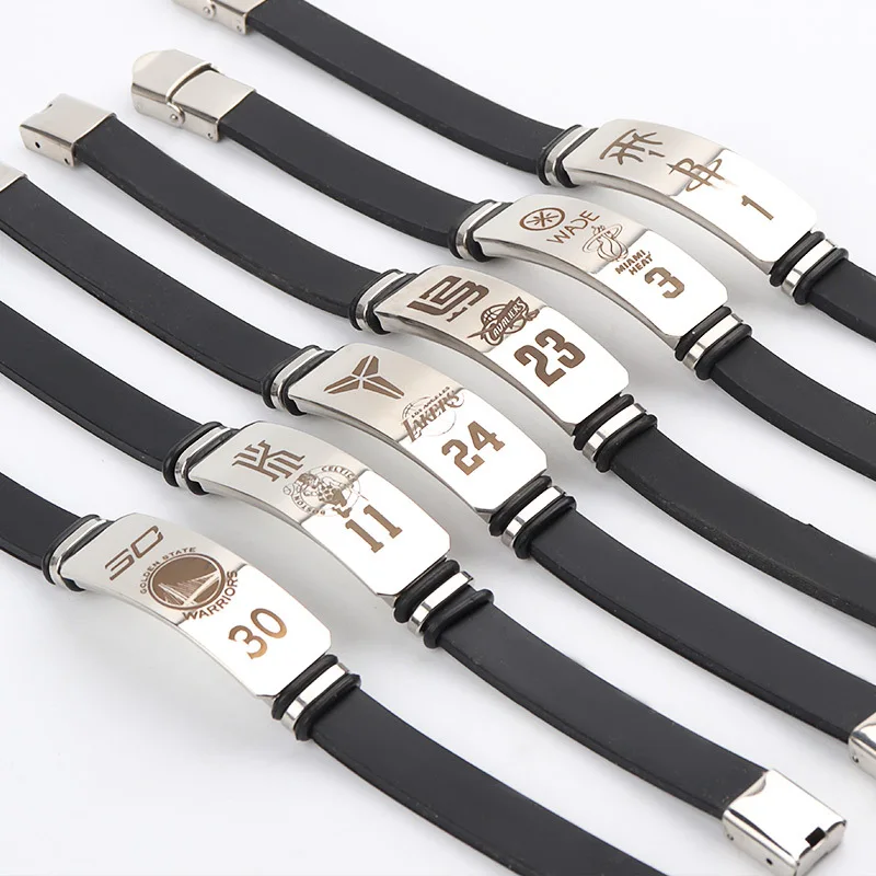 Nba Star High Quality Metal Wristband Head Inspirational Kobe Owen James Courie Wade Student Man Fans Basketball Sport Bracelet
Nba Star High Quality Metal Wristband Head Inspirational Kobe Owen James Courie Wade Student Man Fans Basketball Sport Bracelet
