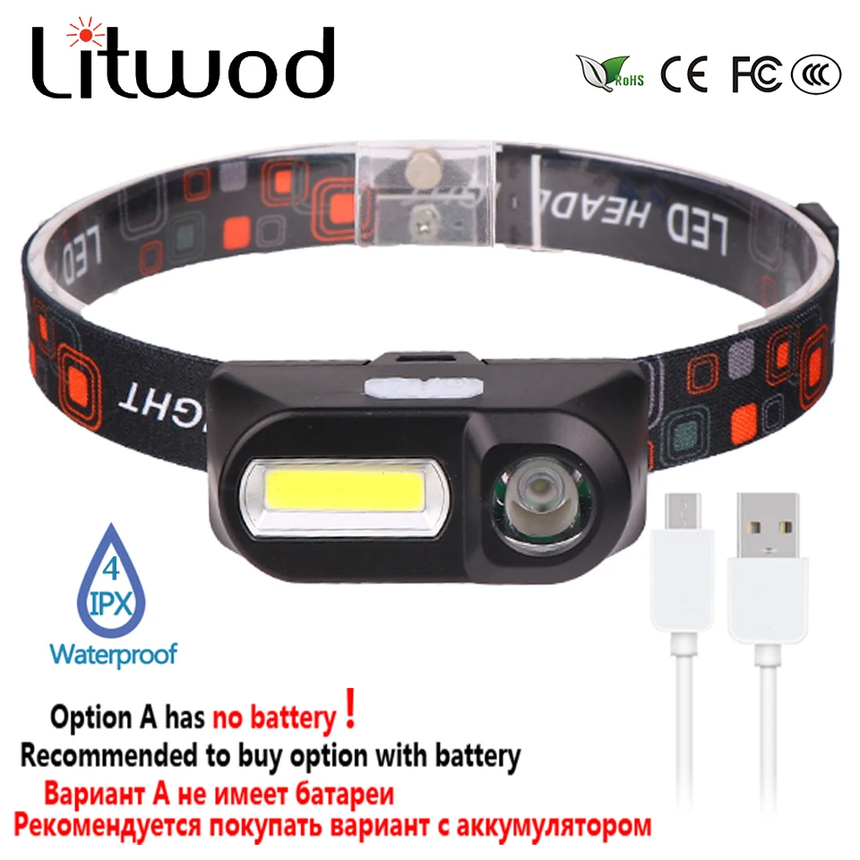 Mini COB LED Headlight Headlamp Head Lamp Flashlight USB Rechargeable 18650 Torch For Camping Hiking Night Fishing Light Litwod
Mini COB LED Headlight Headlamp Head Lamp Flashlight USB Rechargeable 18650 Torch For Camping Hiking Night Fishing Light Litwod