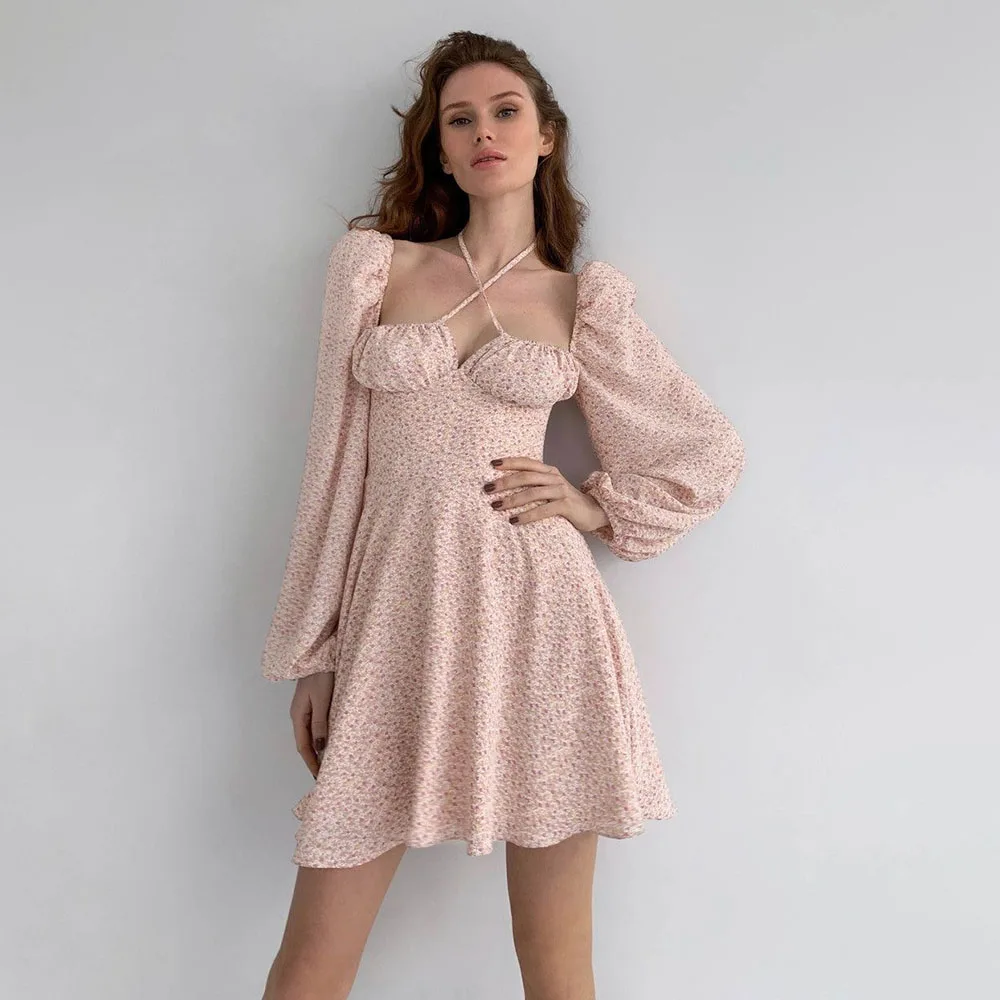 Женское мини-платье с длинным рукавом, розовое элегантное платье с цветочным принтом, лето 2023
Женское мини-платье с длинным рукавом, розовое элегантное платье с цветочным принтом, лето 2023